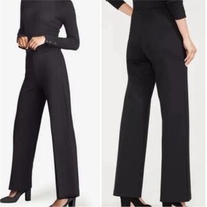 J. McLaughlin Carter Black Trouser Wide Leg High Waist Bainbridge Fabric Size 2